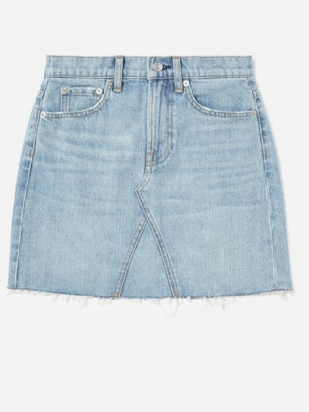Everlane Vintage Light Blue Reconstructed Denim Mini Skirt